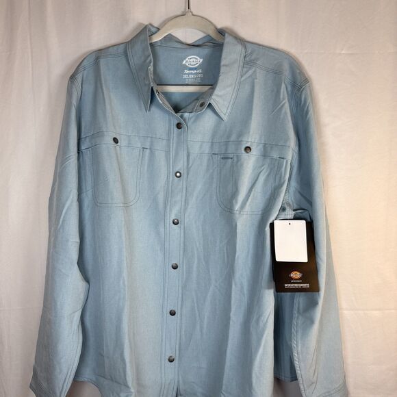 Dickies Women’s Long‑Sleeve Temp‑IQ® Cooling Utility Shirt, Blue 2XL NWT - Picture 2 of 16